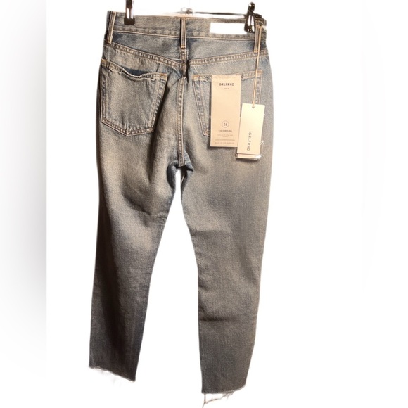 NWT GRLFRND Karolina Petite distressed 5 pcket Trendy high-rise slim-leg jean 26 - Picture 3 of 4